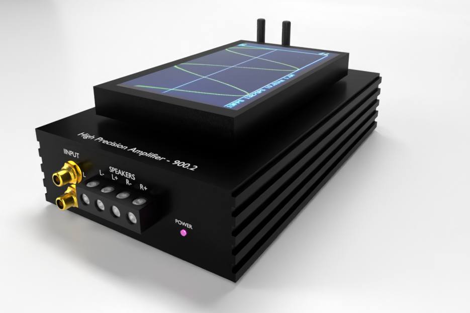 LF Audio HPA High Precision Amplifier with Touch Screen and Bass Knob Side View