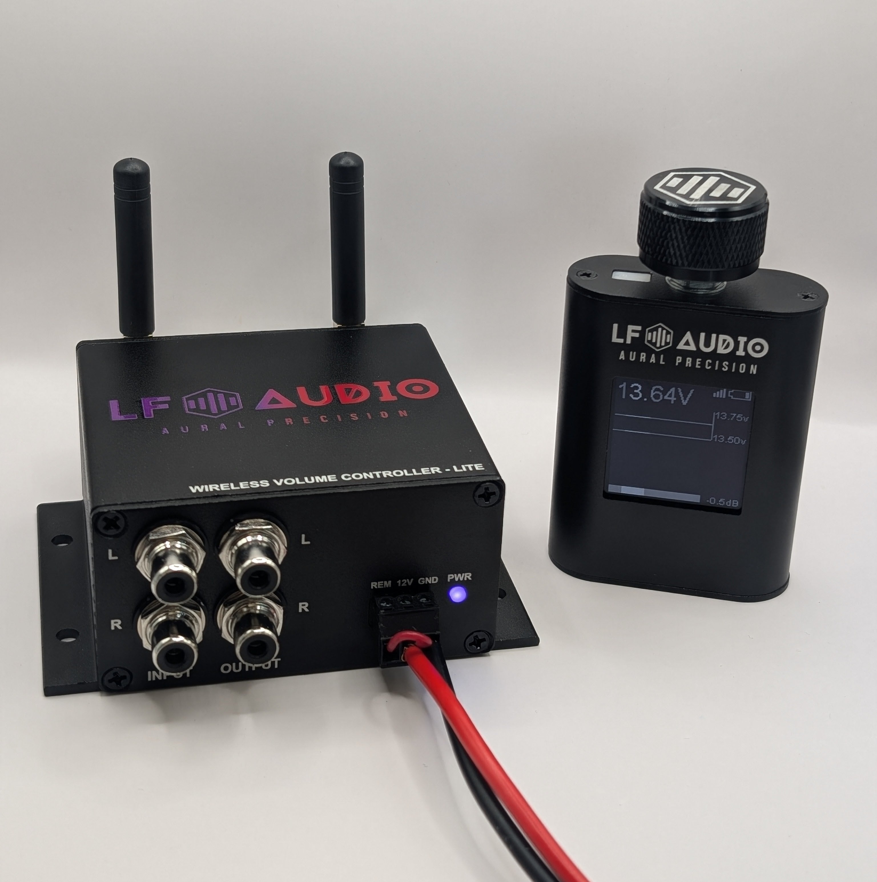 LF Audio WVC-Lite Wireless Volume Controller and Remote, With 500-Foot Range, AuralSync App And Digital Display