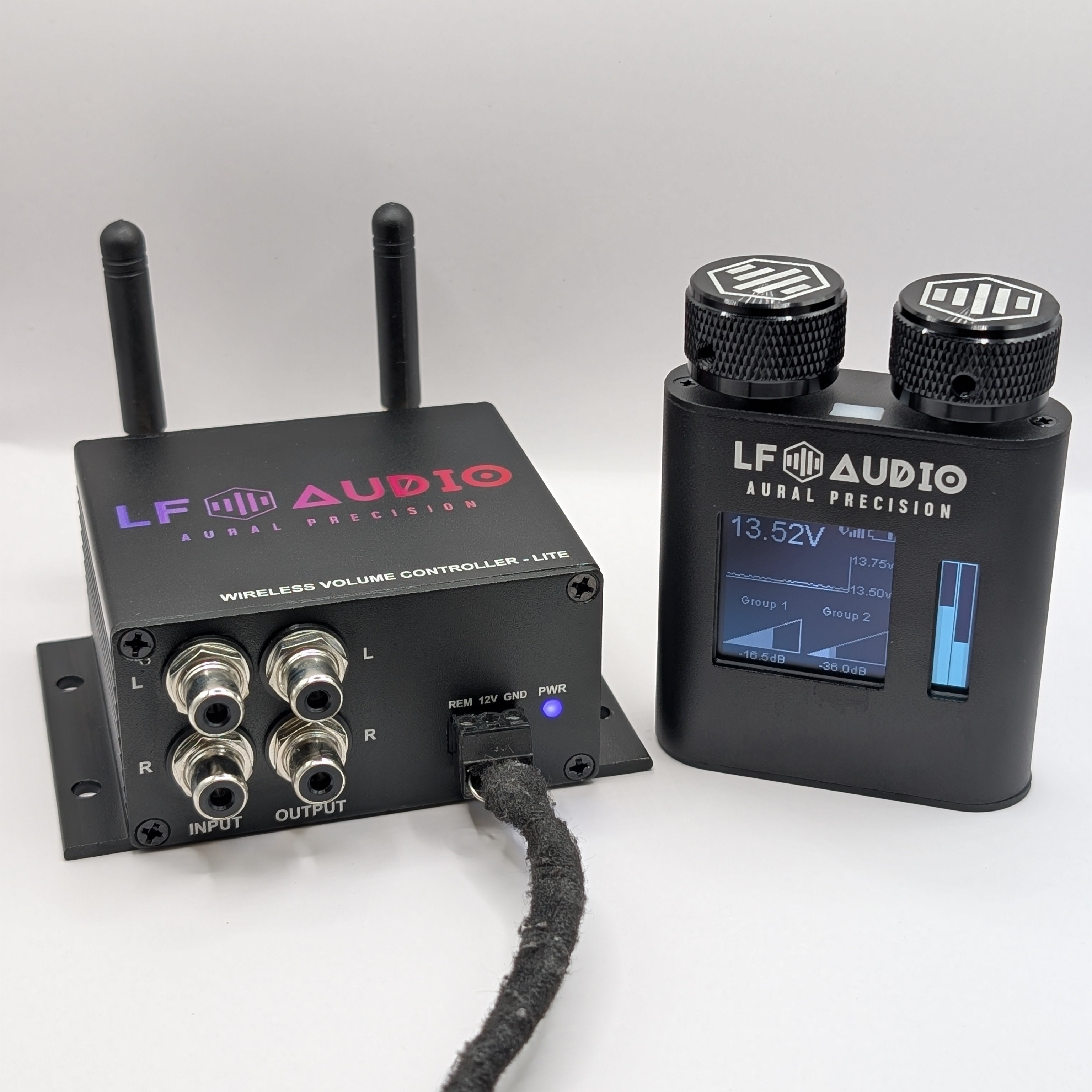 LF Audio WVC-Lite Wireless Volume Controller, With Stereo Outputs, 500-Foot Range, AuralSync App And Digital Display