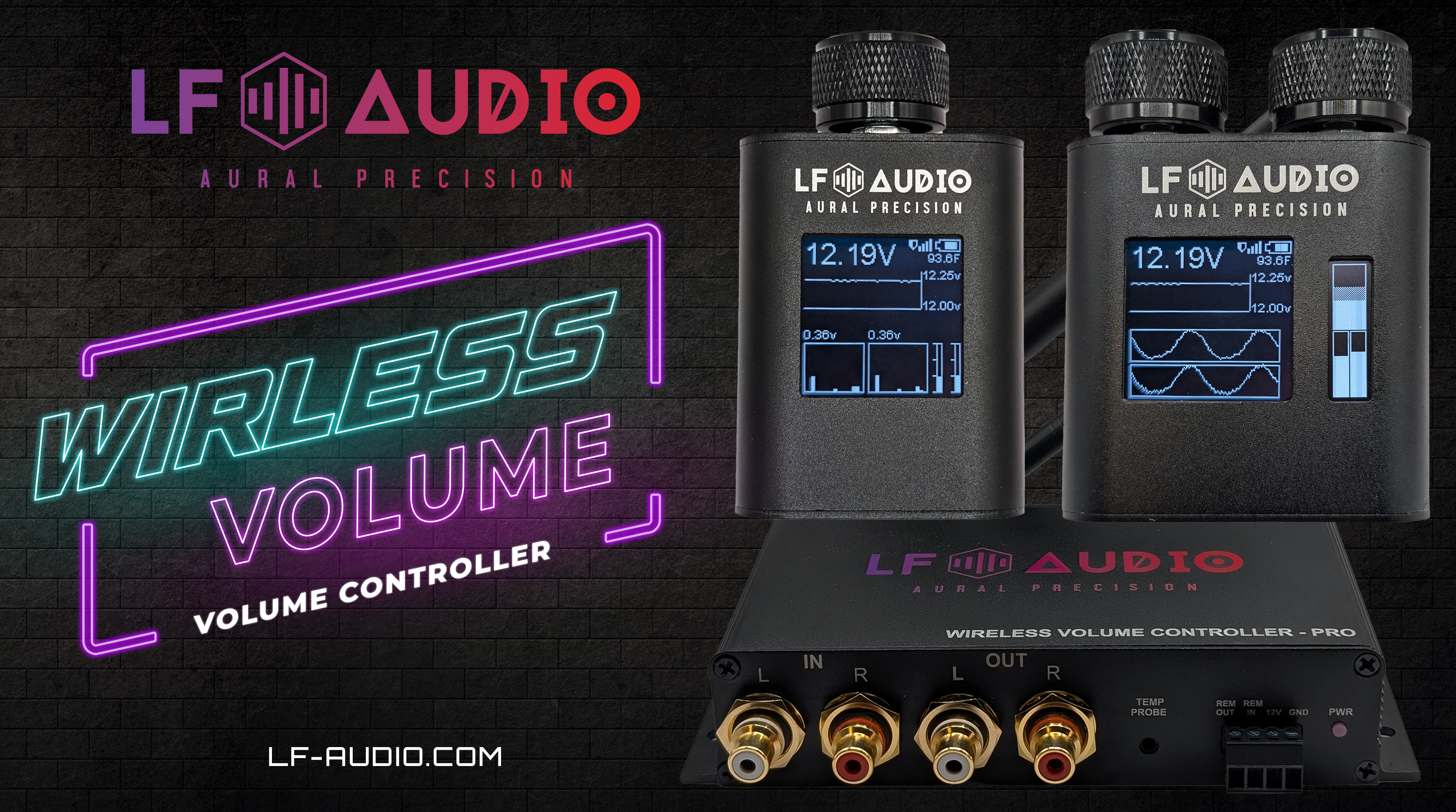 LF Audio WVC-PRO Wireless Volume Controllers, OLED Screen, Oscilloscope, Clip Detection, Intelligent Drive And 500 Foot Range