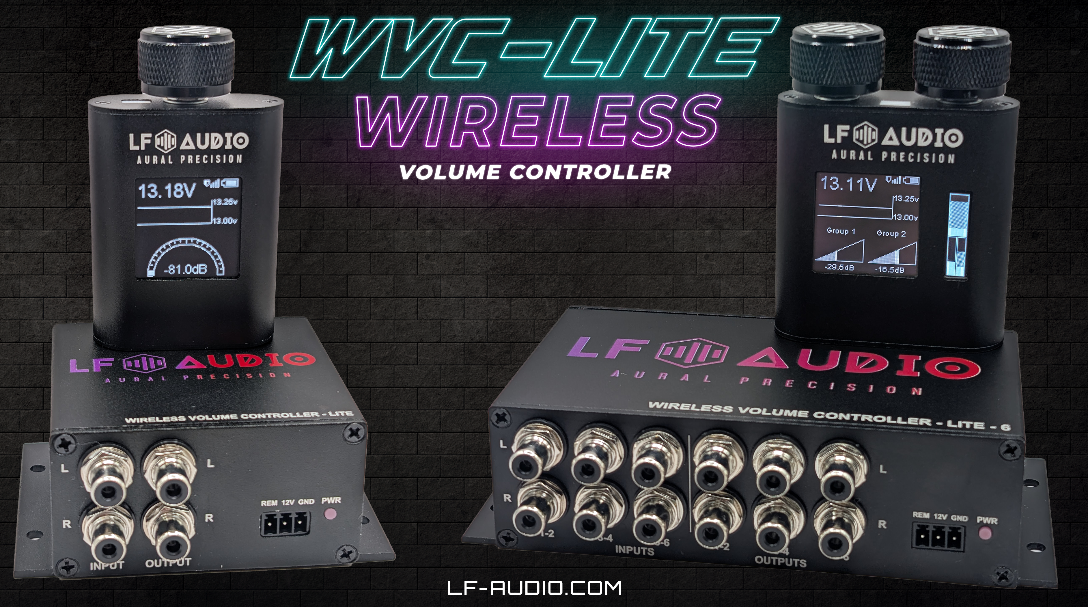 WVC-Lite Wireless Volume Controllers, With 500-Foot Range, AuralSync App And Digital Display