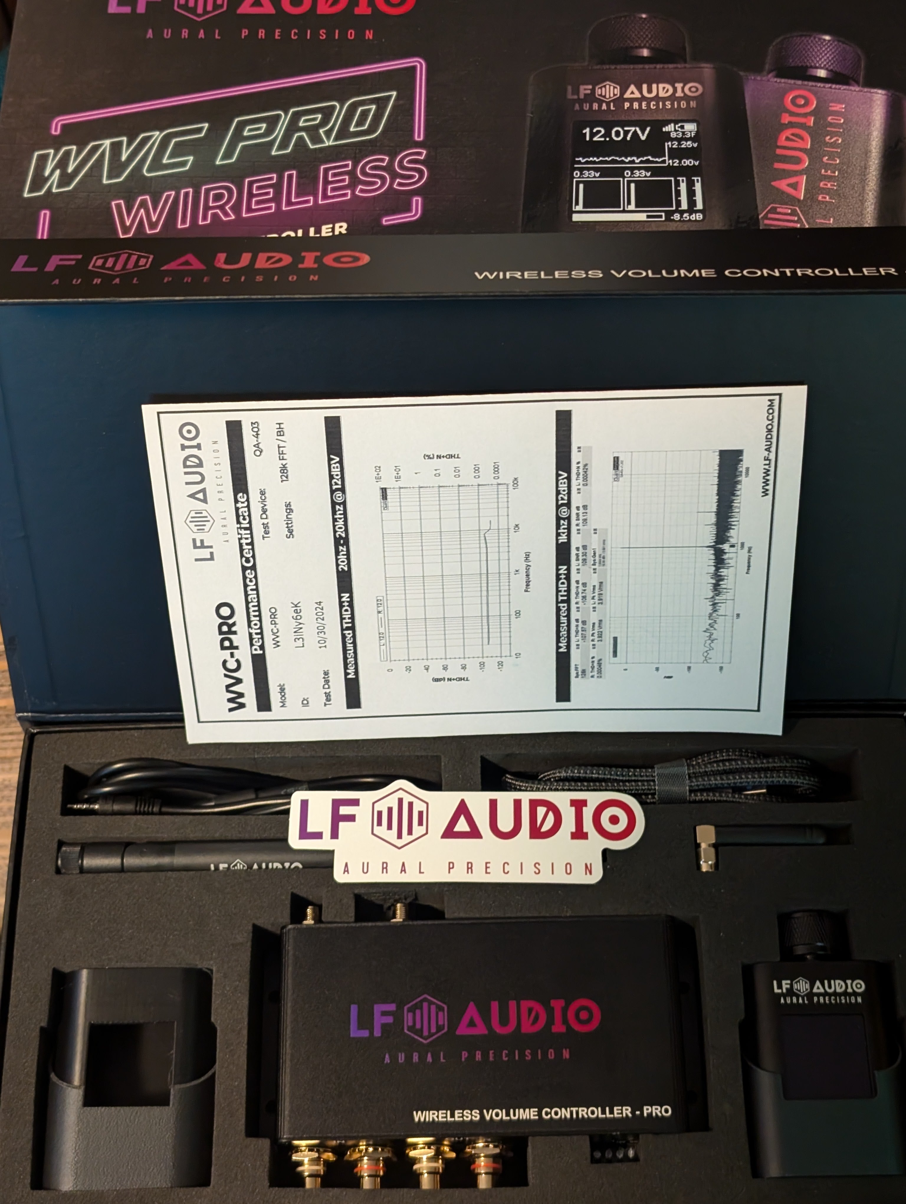 LF Audio WVC-PRO Wireless Volume Controller, OLED Screen, Clip Detection, Intelligent Drive And 500 Foot Range
