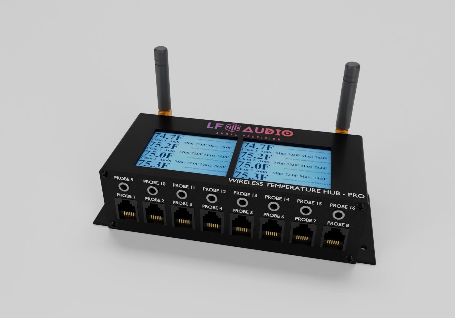 LF Audio WTH-PRO Wireless Temperature Hub with 16 Sensor Inputs, Touchscreen, and App Control