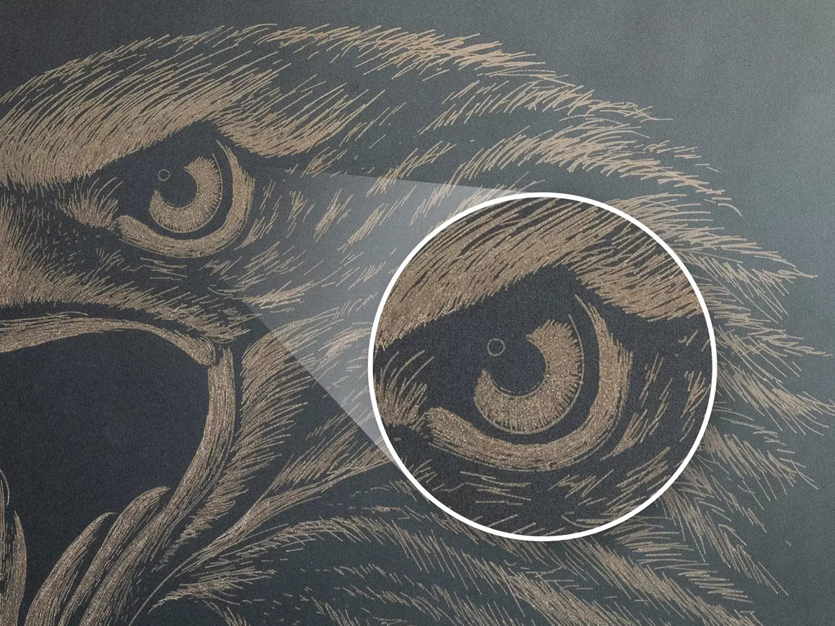 Detailed wood engraving sample from the xTool D1 Pro 10W
