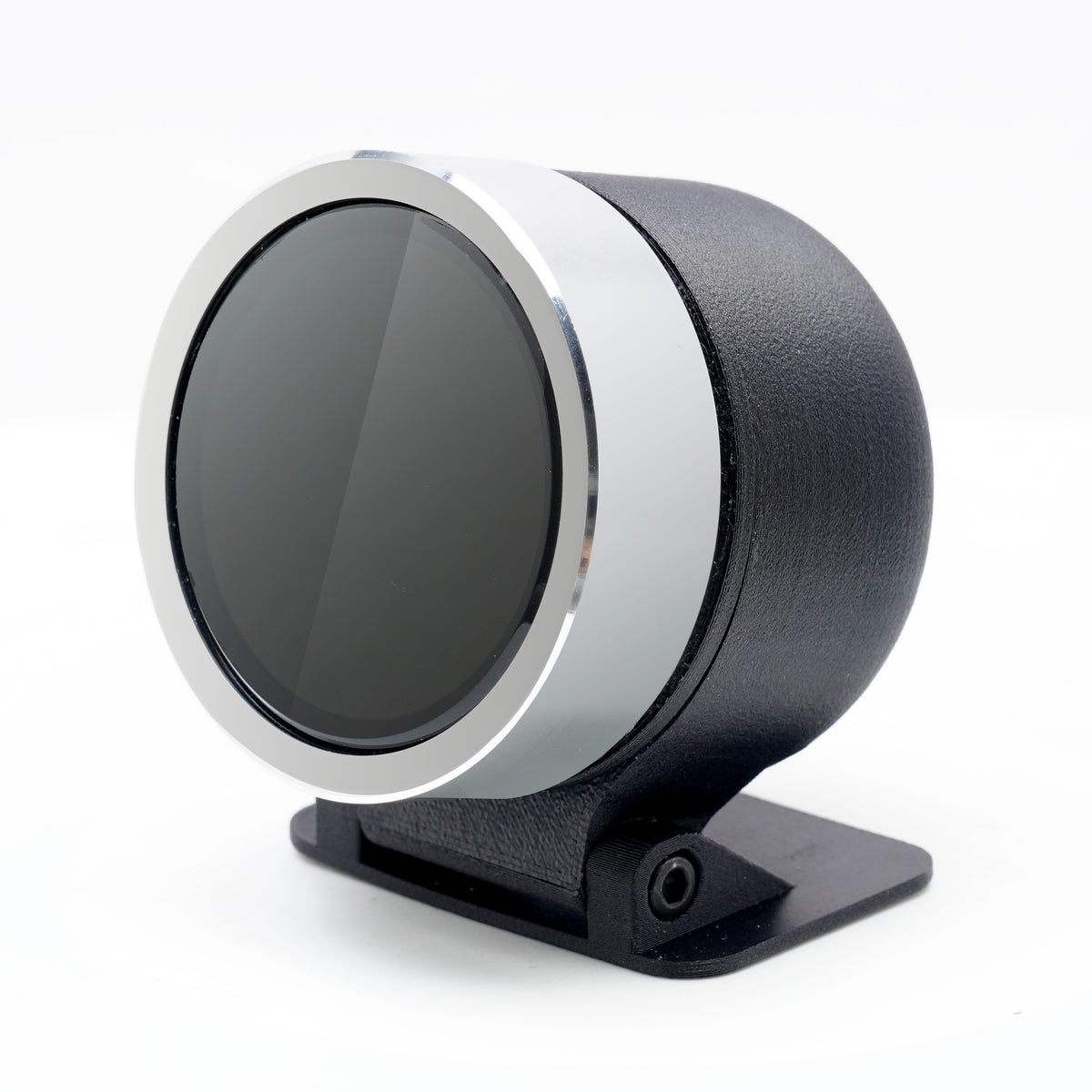 LF Audio Rotary Touch Controller, silver bezel, in its gauge pod mount
